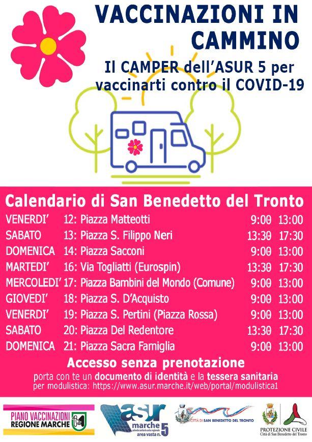 Vaccini anti COVID, arriva in città il camper dell'ASUR