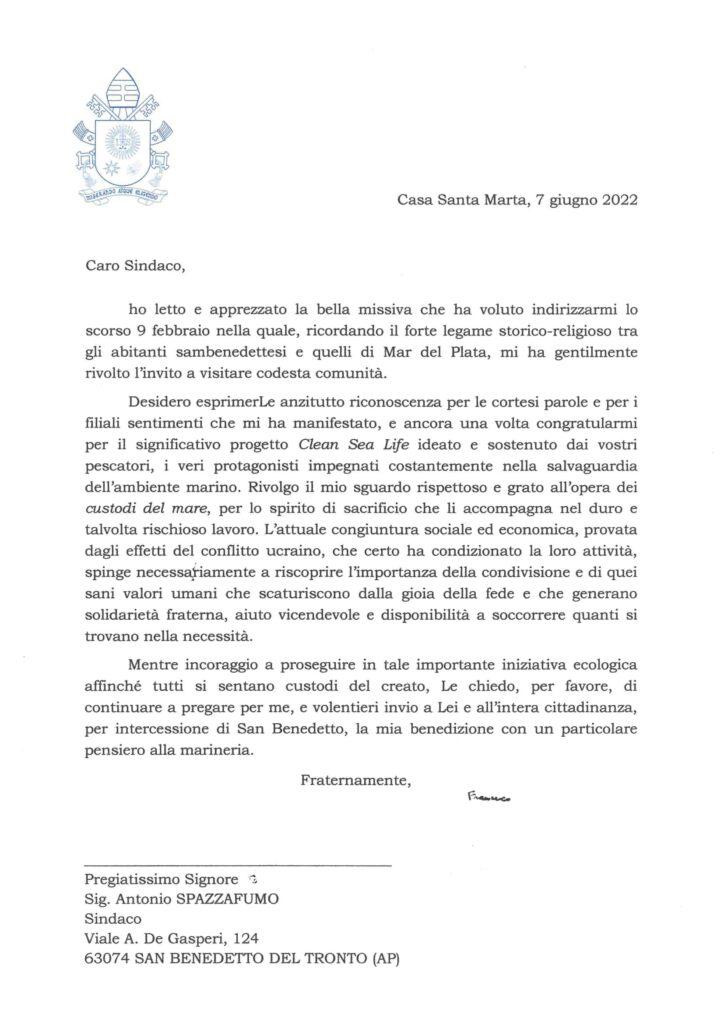 Il Papa saluta i pescatori “custodi del mare” nel progetto Clean Sea Life